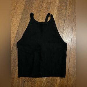 Good American Black Ribbed Top